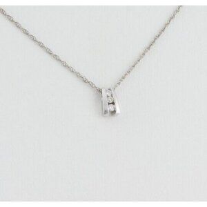 10k White Gold .09ct Diamond Necklace 20" Chain